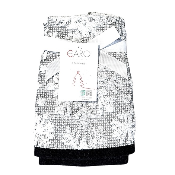 Winter Snowflake Cotton Hand Towels Set of 2 Tip Towels NEW WITH TAGS - Picture 1 of 6